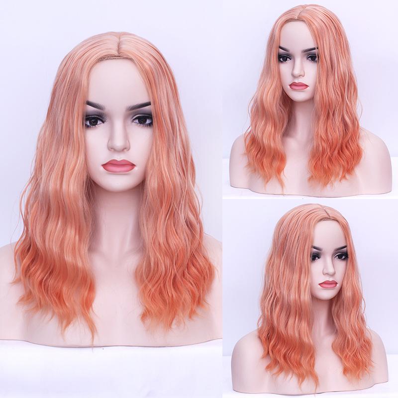 

Парик, головной убор, женский парик, средняя челка, водная рябь, средние и длинные вьющиеся волосы, постепенное изменение цвета, парик