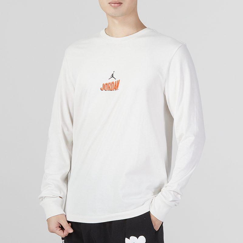 Jordan As M J Flt Mvp Ls Crew T Shirts Men's White Crew Neck Moderate Straight Fit DV8433-030
