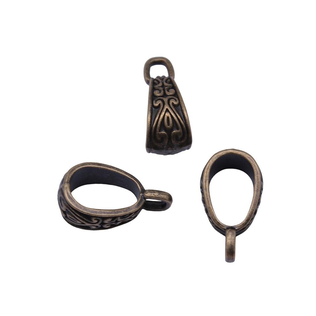 Antique Twisted Pattern Bail Connectors For Charm Attachments Craft Jewelry Accessories