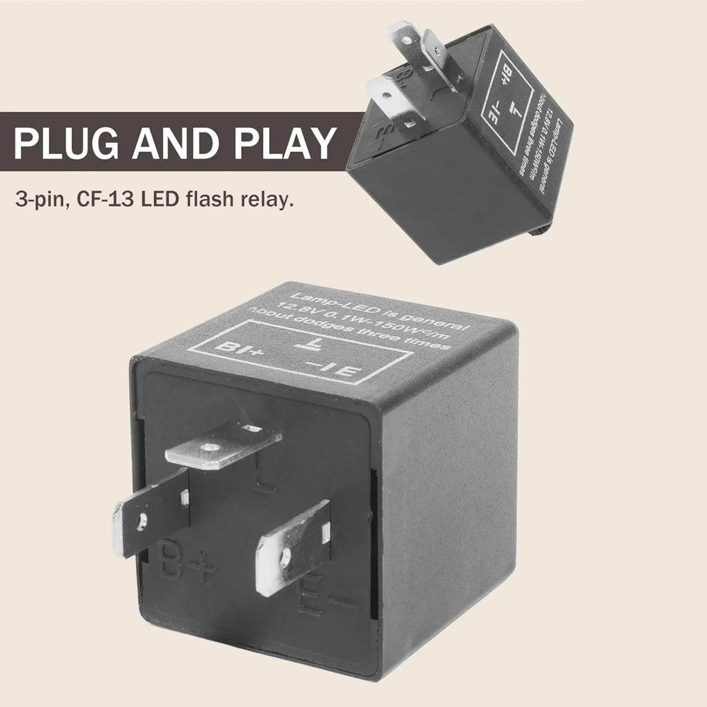 12v 3 Pin Adjustable LED Flasher Relay Motorcycle Turn Signal Lights LED Flashing Converter Tool Electronics Regulator Kit