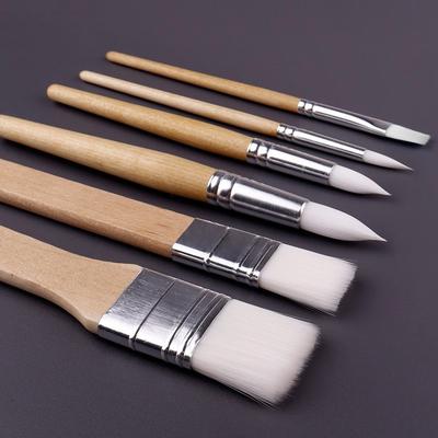 1set/ 6pcs Paintbrush Brushes, Log Rod Combination Paintbrush Set Brushes, Hand-painted Watercolour Brushes Oil Brushes Set