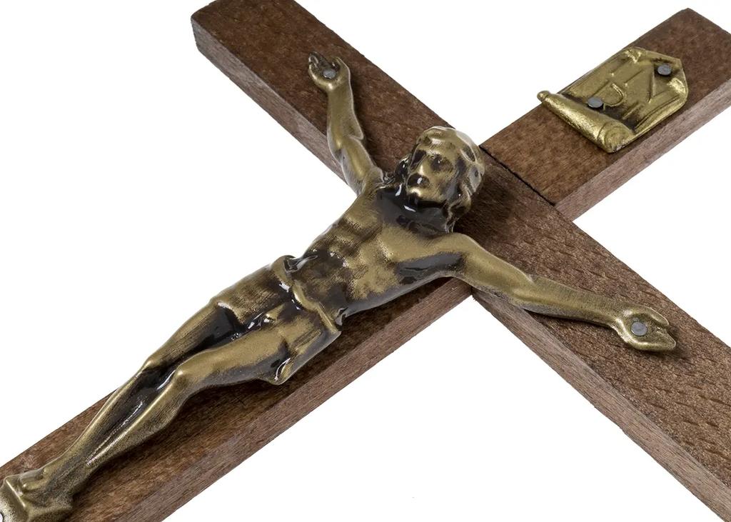 Wooden Hanging Cross, Brown 27.5 x 16.5
