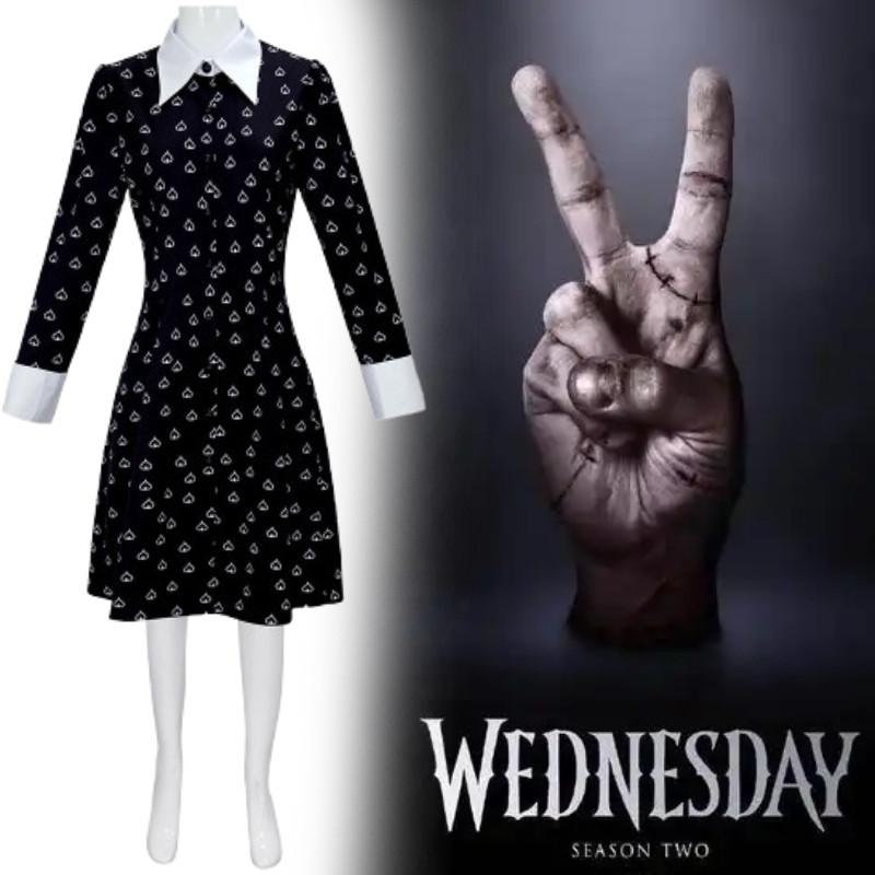 Mittwoch 2-Zeichen-Cosplay-Kleid Aus Flexiblem Material Für Kostümveranstaltungen