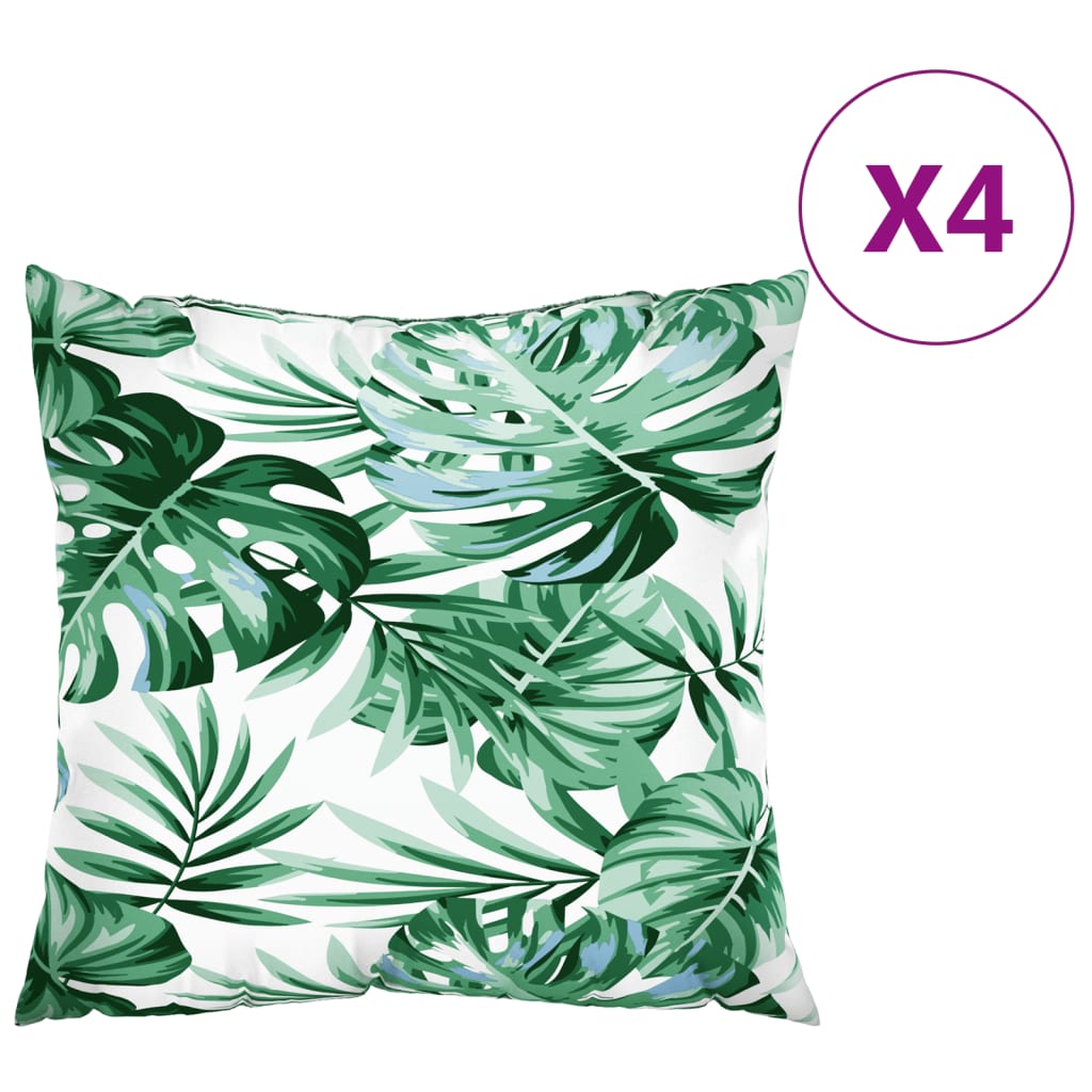 Sofa Cushions 4 Pcs Leaf Pattern 50x50 cm Fabric