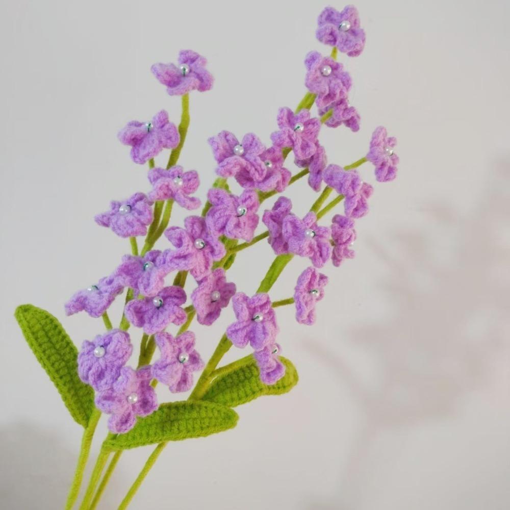 Finished Hand-knitted Rose Bouquet Cute Woven Plants Branch Mother's Day