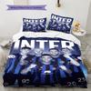Inter Milan  Pattern Bedding Quilt Set Quilt Cover Pillowcase Home Decoration Birthday Gift (1 * duvet cover + 2 * pillowcase, without core)