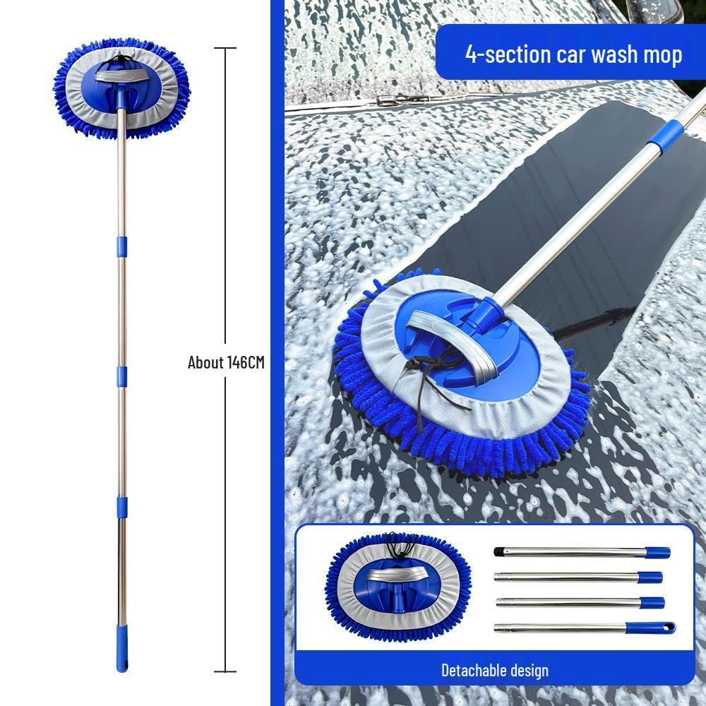 Stainless Steel Extendable Car Wash Mop & Brush