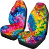 5-Seat Car Seat Covers Set Abstract Art Digital Print Waterproof Fabric Airbag Compatible Front Rear Seat Protectors Universal Fit