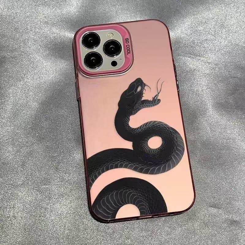 Cross Black Snake iPhone Case for iPhone 16 Pro, 15/14/13, 12, 11, and Xs Max/Plus, Advanced Laser Design
