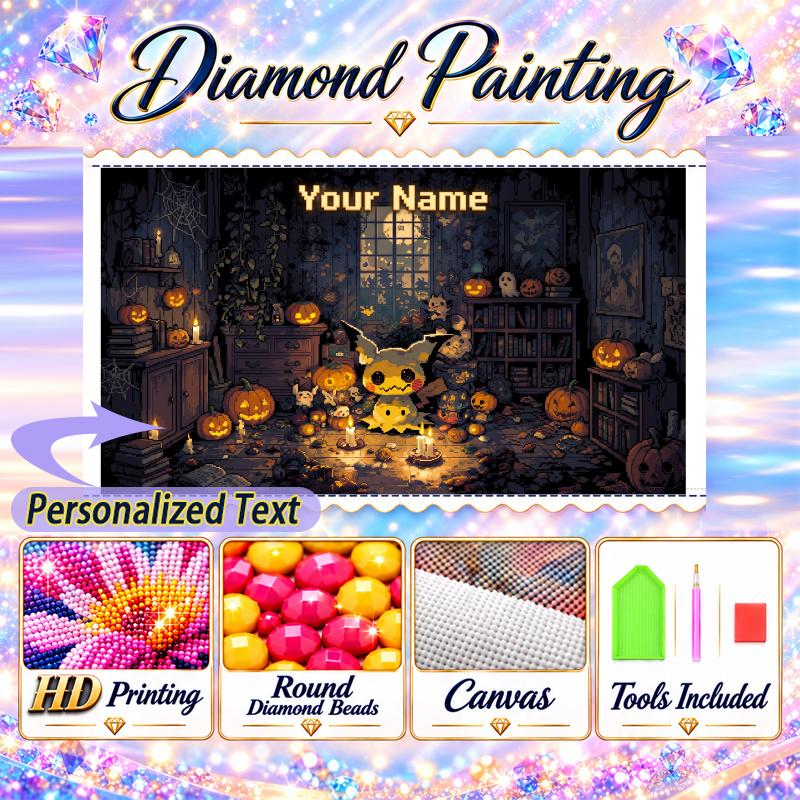 Personalized Mimikyu Diamond Art Custom Name 5D Diamond Painting Full Drill DIY Craft