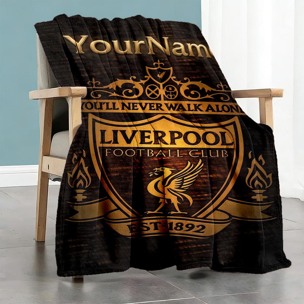 Liverpool Personalizovaná deka se jménem Lehká přizpůsobitelná deka Hřejivá dekorace Vhodná na zdřímnutí, do postele, na pohovku, do domácnosti Ideální pro všechna roční období