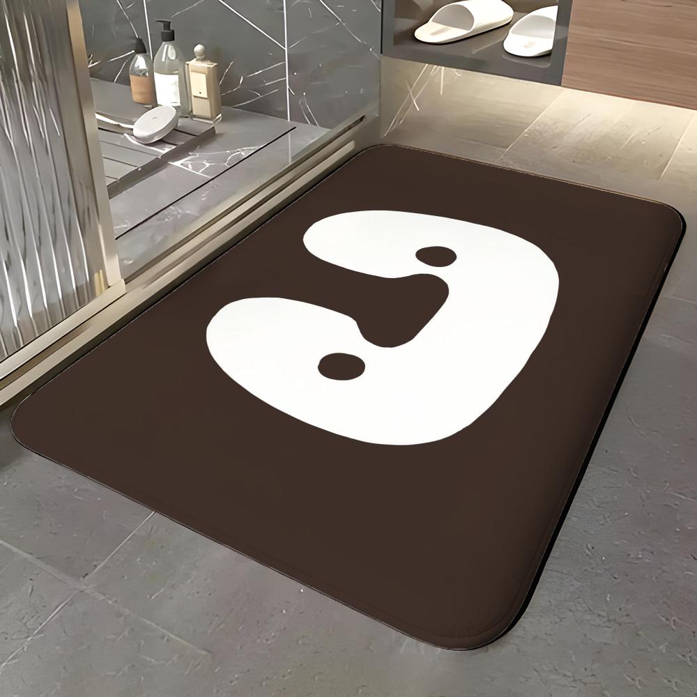 Pattern B-Black Penguin Floor Mat Soft Flannel Entrance Door Mat Non Slip Absorbent Bathroom Bedroom Floor Rug