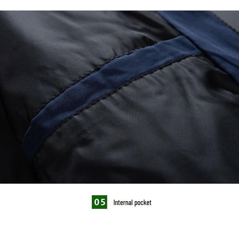 Men's Cross-Season Casual Solid Color Stand Collar Jacket, Thin Business Style for Middle-Aged and Young Men.