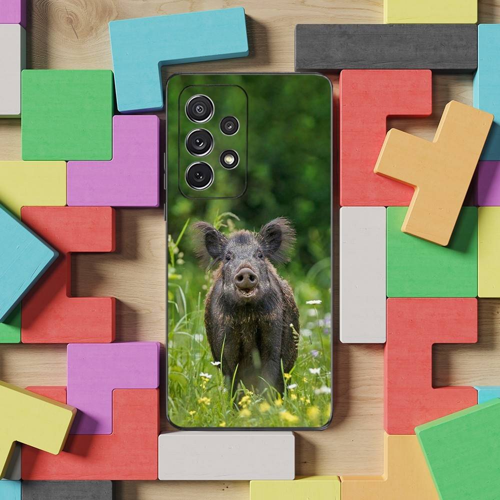 

Cute Wild Boar Animal Case For Samsung S22,S21,S9,S25,S24,S23,Ultra,FE,S20,S10,Plus,Lite,Soft Silicone Black SamsungS9Plus