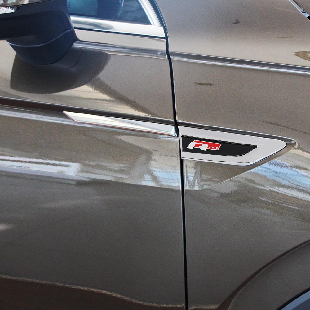 For VW 17 to 17 years ago Tiguan L Cool 2pcs Car Body Fender Side 3D ABS Plastic Knife Side Emblem VW Rline GTI Logo Valve Cap NG5