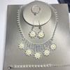 Bridal Pearl Necklace Banquet Dress Rhinestone Earrings Bracelet Ring Four-Piece Set Jewelry Dress