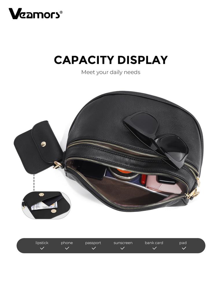 Women Adjustable Strap Crossbody Bag Vintage Shell Waist Bag Casual Daily Shoulder Purse