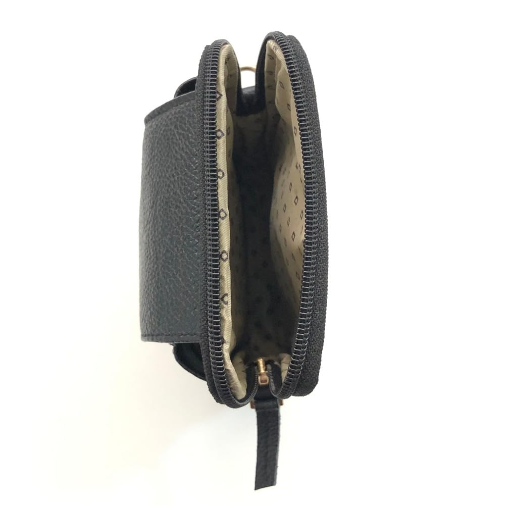 RSINC Herr & Dam Liten Mobiltelefon Axelväska med Plånbok att Hänga, Läderpåse för Damer, Designer, Justerbar Rem | Svart Läderpåse