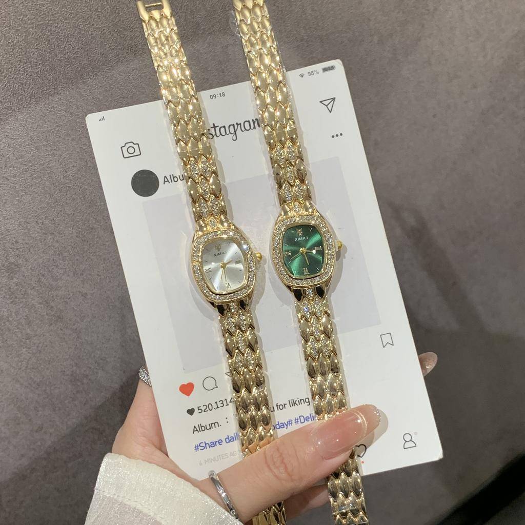 26 Temperament Business Damen Stahlarmband Armbanduhr Beamter Student Luxus Diamantbesetzt Leichter Luxus Exquisit Quarz