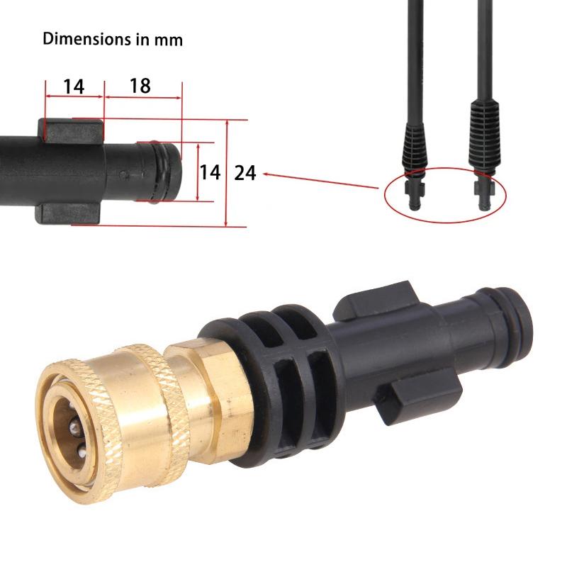 Pressure Washer Adaptor 1/4"Quick Release Connect to Water Gun for Karcher LAVOR Bosch Parkside Car Washing