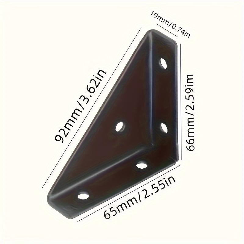 10pcs Heavy-Duty Iron L-Brackets: 90 Degree Angle Support, 1.3mm Thick Corner Braces for Durable Furniture Reinforcement, Screwless Design