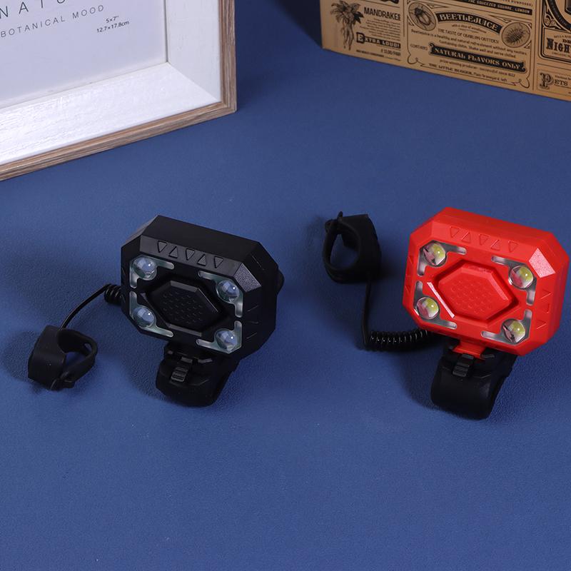 Bike Light Electronic Bell Mountain Bike Horn Type-C Rechargeable Cycling Warning Lamp Cycling Headlight For Night Safety Riding
