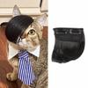 Eye-catching Pet Side Bangs Funny Pet Striped Tie Fashion Cat Headdress Halloween Costume