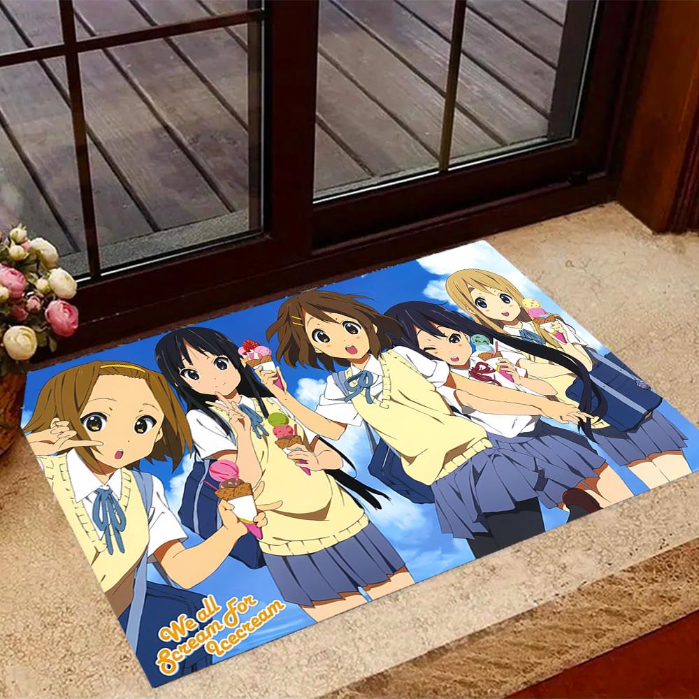 Anime Characters Pose Carpet Suitable for Entryway Study Room Outdoor Dining Room Antislip Carpet Anime Office Decor Best for Christmas