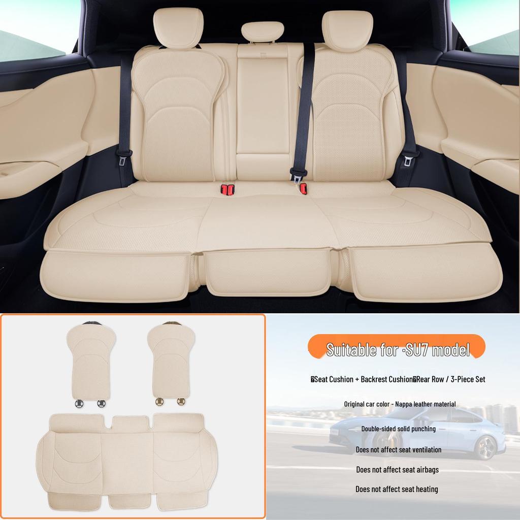 Four Seasons Universal Napa Leather Seat Cover for Xiaomi SU7 - Breathable Protective Cushion Accessory