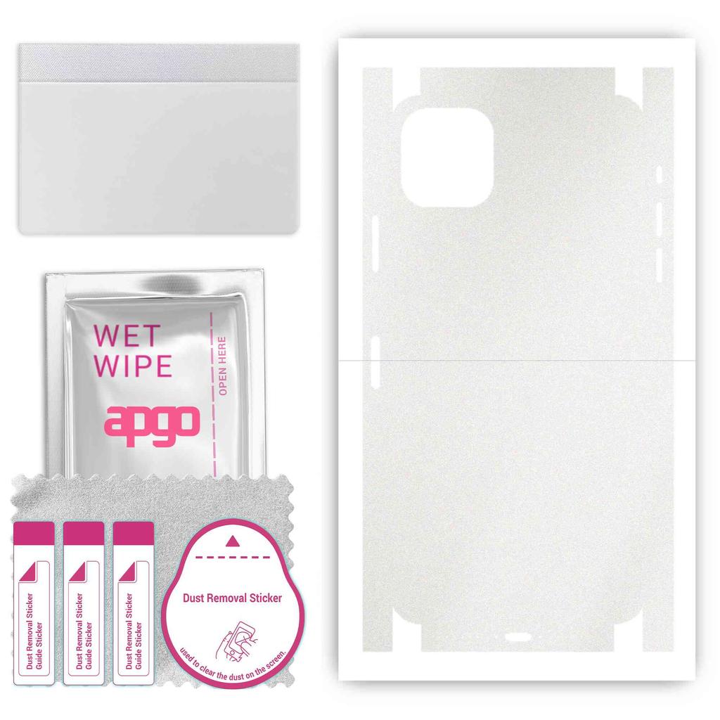 apgo Autocolant de protecție pentru spate + fețe compatibil cu Apple iPhone 11 Pro Max, folie completă, folie, vinil - model mat transparent