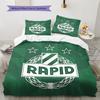 Rapid Wien logo Sada povlečení Přikrývka Potah na přikrývku Povlak na polštář Domácí dekorace Dárek k narozeninám (1 * povlak na peřinu + 2 * povlak na polštář, bez jádra)