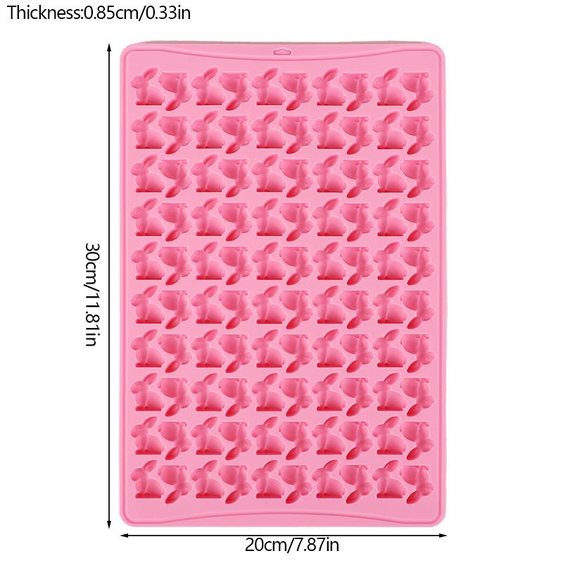 

100-Cavity Silicone Rabbit Mold Easter Party Mini Bunny Shaped Chocolate Candy Cookies Mould Birthday Cake Baking DIY Decoration