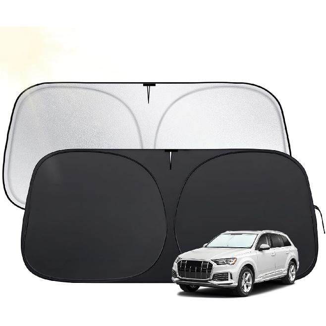 Windshield Sun Shade for Toyota Tacoma 2016-2025,  Fit Car Sun Shades with 420D Fabric & Foldable Memory Steel Wire, Sunshade for Car Windshield