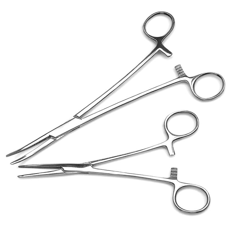 12.5/14/16/18 Cm Bent-Nose/Straight Curved Stainless Steel Locking Elbow Scissors Pliers Hemostatic Forceps Clamp Pliers