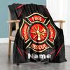 Firefighter Customize Text Blanket Gift Personalized Blanket Warmthful Decor Versatile for Picnics Office Chair Seaside Sofa for All Occasions