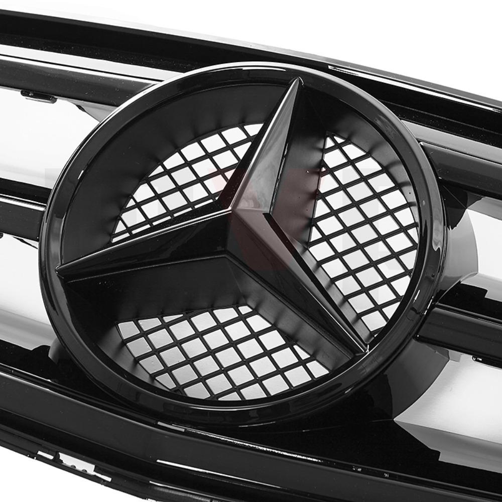 FCM5 Glossy Black Sport Style Racing Grille With OE Style Star Emblem Logo For Mercedes Benz C W204 08-14 C200 C230 C250 Bumper Grill