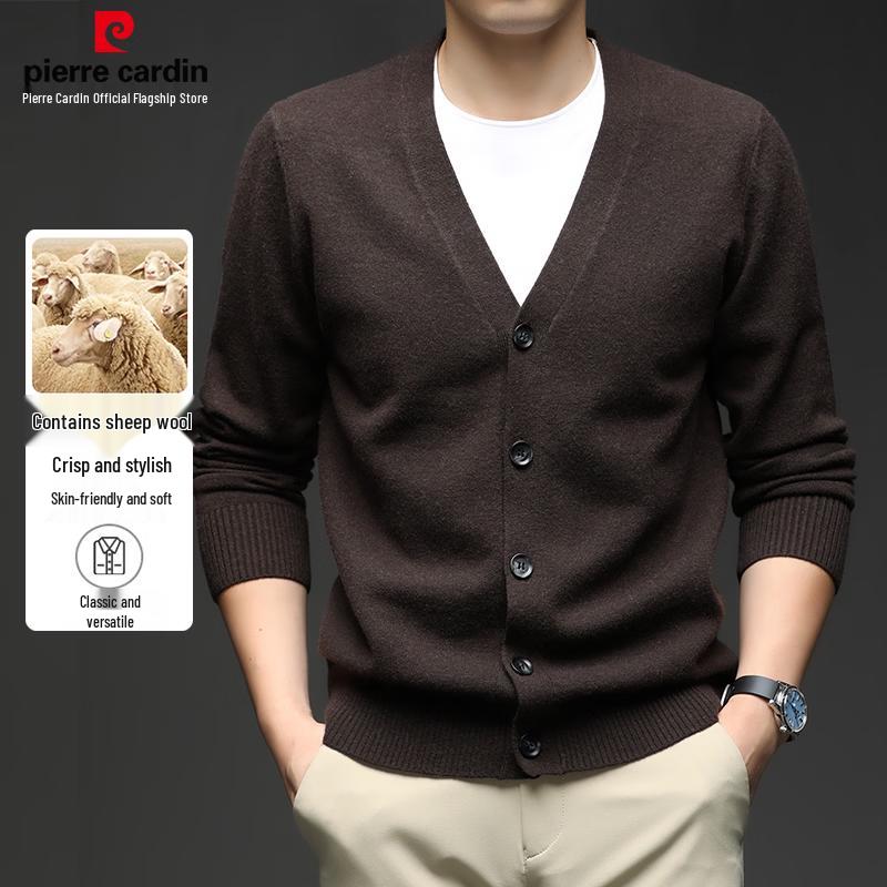 Pierre Cardin Men's Merino Wool Blend Knitted Cardigan