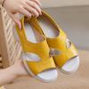 Open-toed platform thick-heeled sandals women's leather cross-strap Roman shoes summer new skirt