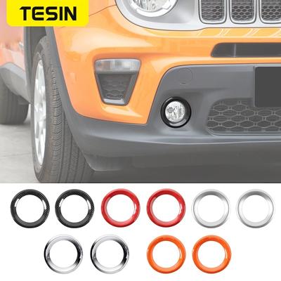 TESIN Capote pentru lămpi pentru Jeep Renegade Autocolante pentru acoperirea inelului pentru lămpi de ceață față pentru Jeep Renegade +