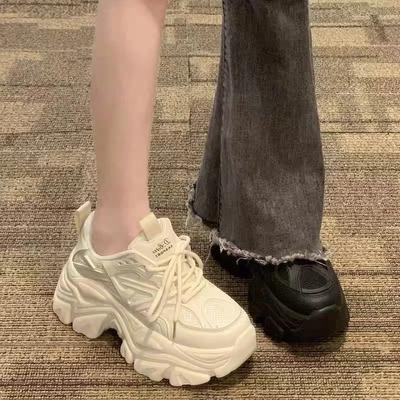 Primavera Nuova Moda Cinturino in Pura Pelle Scarpe Sportive con Suola Spessa con Aumento di Altezza Scarpe Casual Sneakers con Plateau 2025