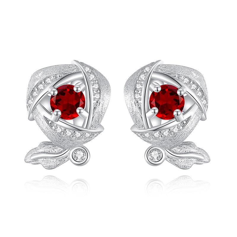 S925 Silver Star Jewelry Set, Natural Crystal Necklace Ring Earrings for Women
