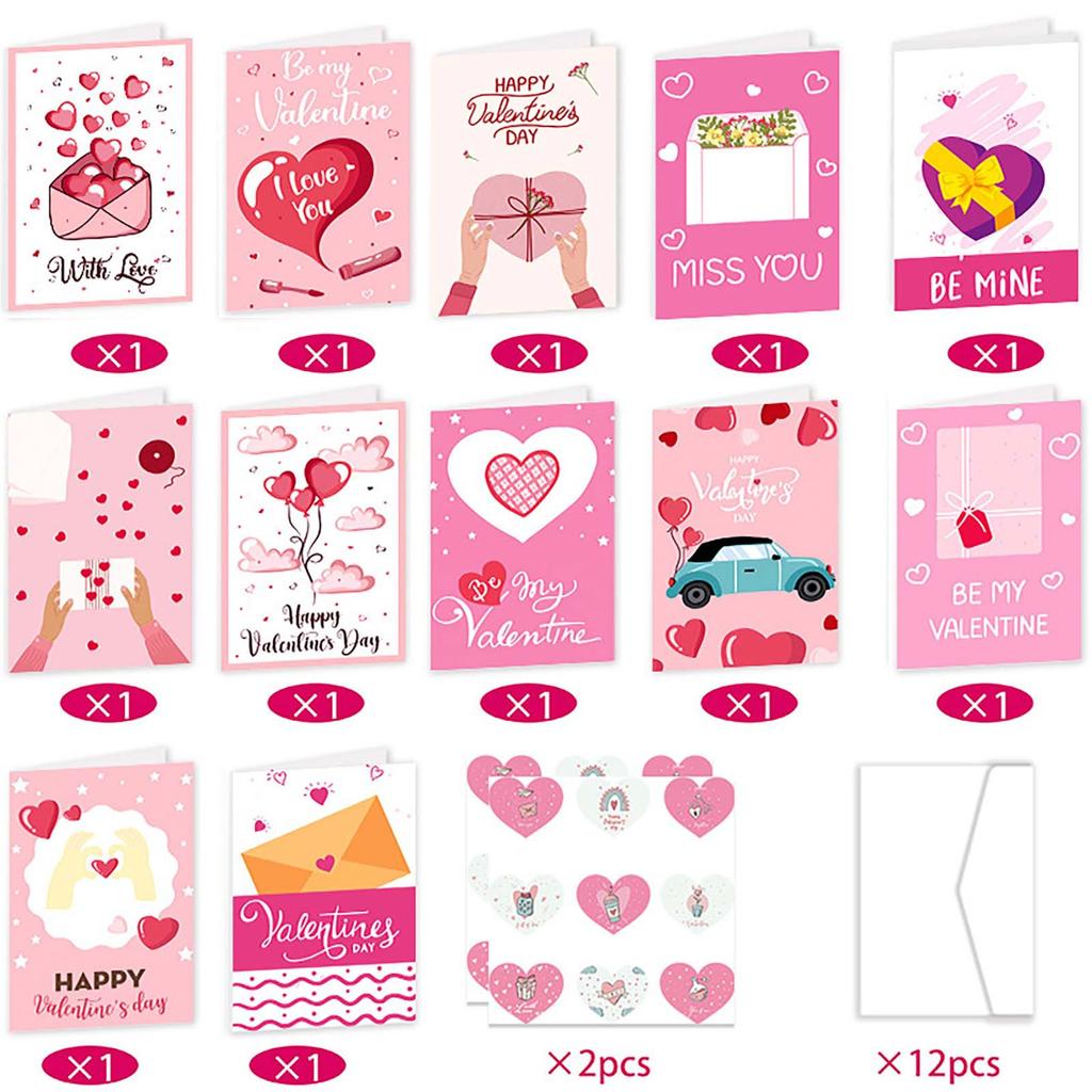 Gratulerer med Valentinsdag tema tegneserie Søt invitasjon brev konvolutt klistremerke gratulasjonskort