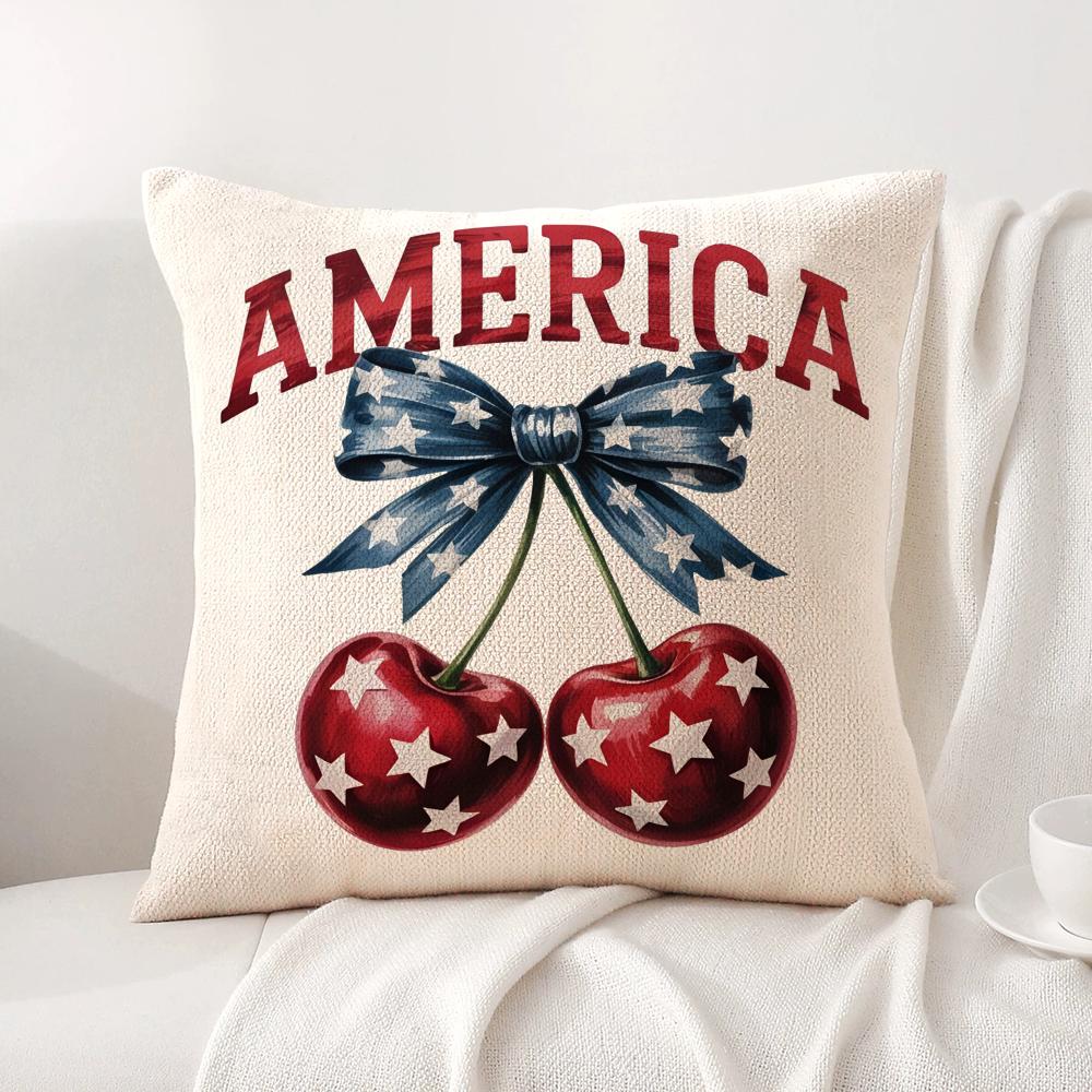 

250th Anniversary of the US Cushion Cover Natural Linen Organic Fabric DoubleSided Printing Sofa Home Decor Gift Pillow Cover 30x30cm