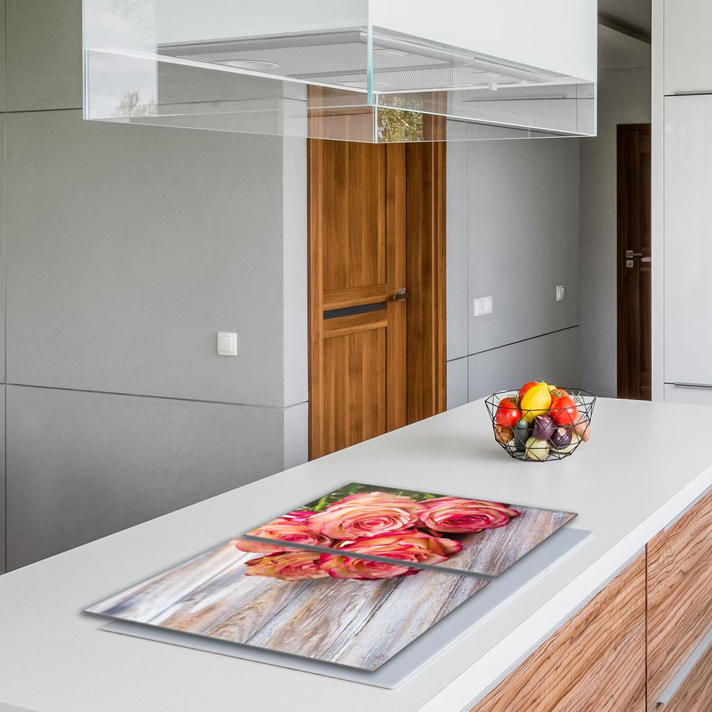 Glass Protective Stovetop Plate 2x40x52 Rose