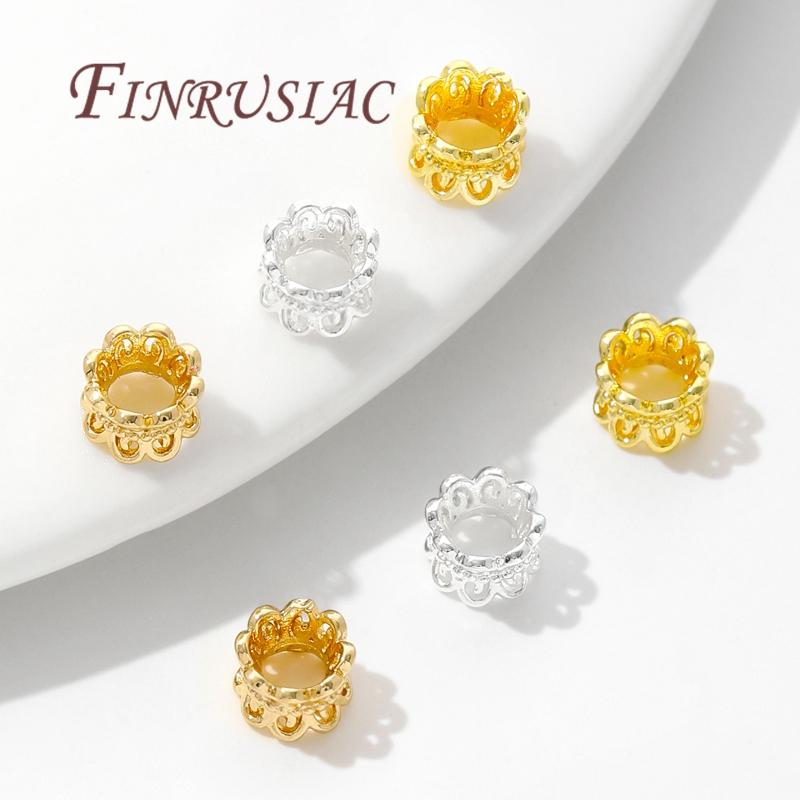 18K Gold Plated Beads with Large Hole,Beads For Bracelets Accessories,Separator For Beads,Supplies For Jewelry DIY Findings