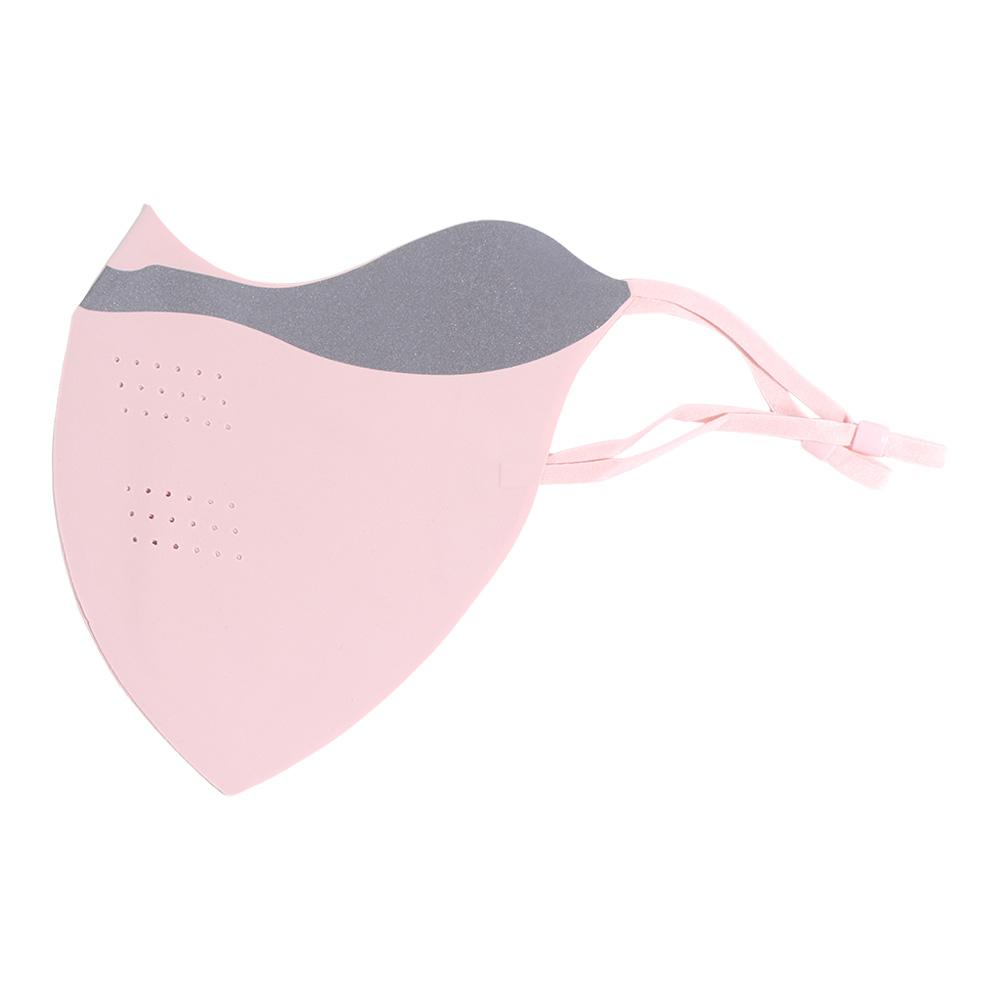 With Reflective Stripe Ice Silk Sunscreen Mask Solid Color Dustproof Cycling Face Cover Quick Drying Washable Face Veil Golf