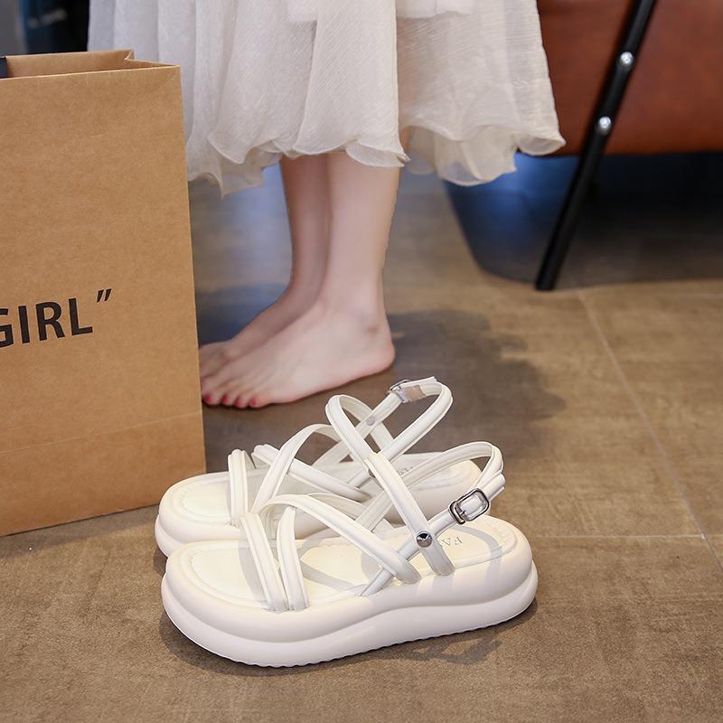 With Skirt Sandals Women's Summer New Versatile Fashion Retro Comfortable Casual Platform Beach Shoes