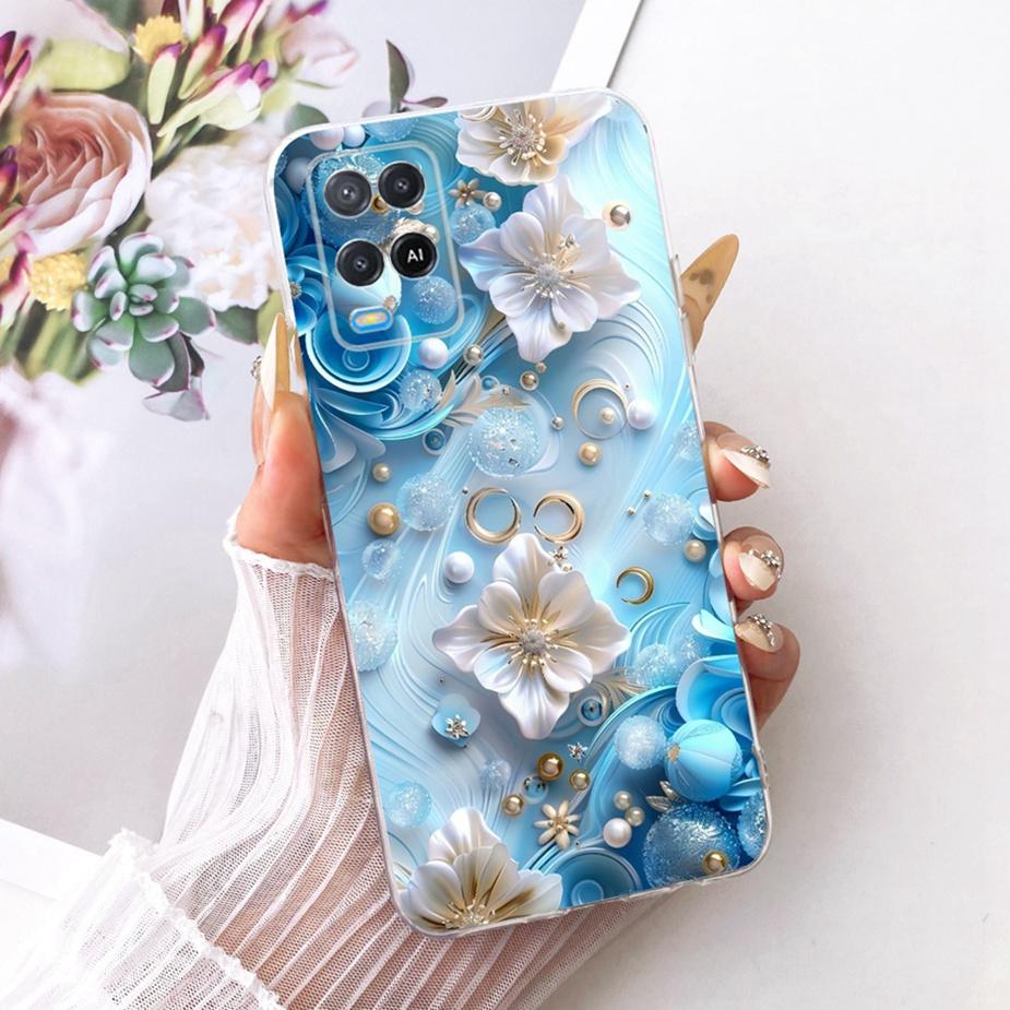 For Oppo A54 4G Case CPH2239 Luxury Butterfly Painted Cover Soft Silicone Phone Case For Oppo A54 5G A 54 s OppoA54s Fundas Bags