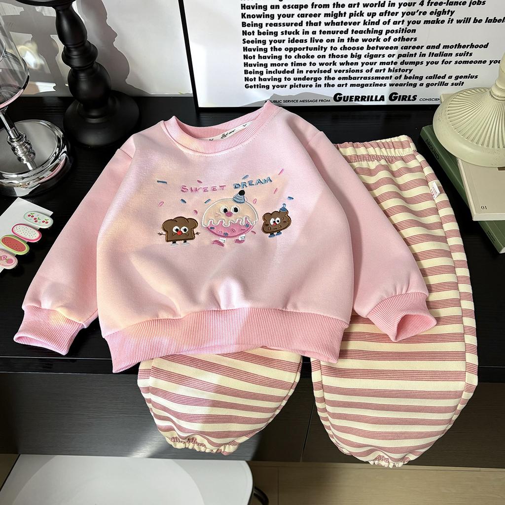 Girls sweatshirt suit autumn 2026 new children's fashionable baby clothes casual two-piece set spring and autumn trend