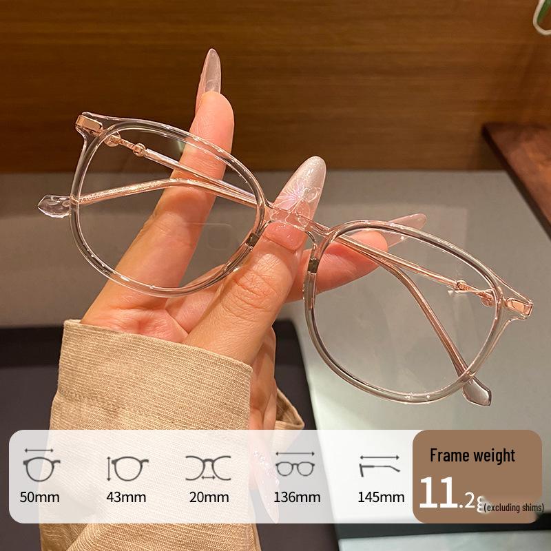 

Men s Oval Artistic Glasses Frame with Pure Titanium Plate, Prescription Compatible L210559Z.